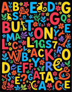 Colorful Alphabet Flowers and Animals Rug