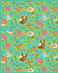 Green Whimsical Creature Floral Garden Rug
