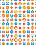 Colorful Retro Circle Floral Medley Rug