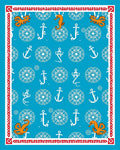 Nautical Seahorse Anchor Compass Sky Color Rug