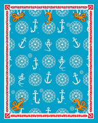Nautical Seahorse Anchor Compass Sky Color Rug