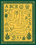 Yellow Green Alphabet Snake Maze Rug
