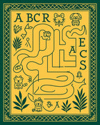 Yellow Green Alphabet Snake Maze Rug