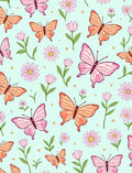 Whimsical Pink Orange Butterfly Garden Rug
