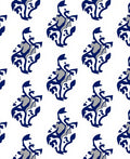Navy Blue and Gray Stylized S-Scrolls Rug