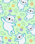 Playful White Kittens Purple Beets Fish Rug