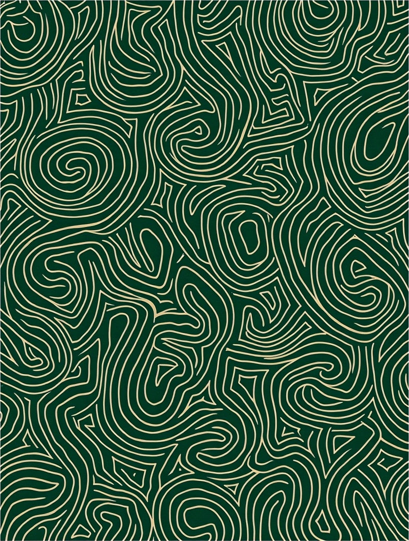 Deep Forest Curving Line Abstract Rug