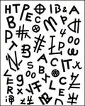 Black Alphabet Collage Graphic Rug