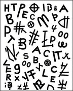 Black Alphabet Collage Graphic Rug
