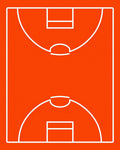 Energetic Orange Basketball Court Outline Rug
