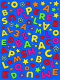 Vibrant Alphabet and Star Scatter Rug