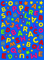 Vibrant Alphabet and Star Scatter Rug