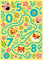 Cute Animals And Numbers Yellow Rug