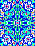 Vibrant Blue Starburst Medallion Rug