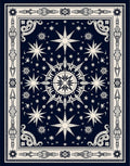 Navy Celestial Star Compass Rug