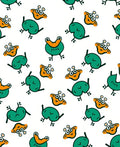 Whimsical Green Frog Orange Character Rug