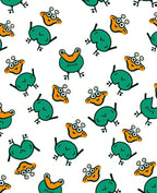 Whimsical Green Frog Orange Character Rug