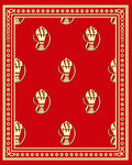 Red Cream Goblet Border Rug