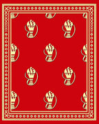 Red Cream Goblet Border Rug