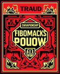 Bold Red Yellow Symmetrical Emblem Rug