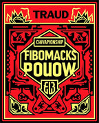 Bold Red Yellow Symmetrical Emblem Rug