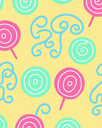 Whimsical Pink Mint Swirl Lollipop Rug