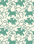 Teal Pegasus Whimsical Line Art Rug