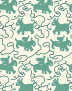 Teal Pegasus Whimsical Line Art Rug