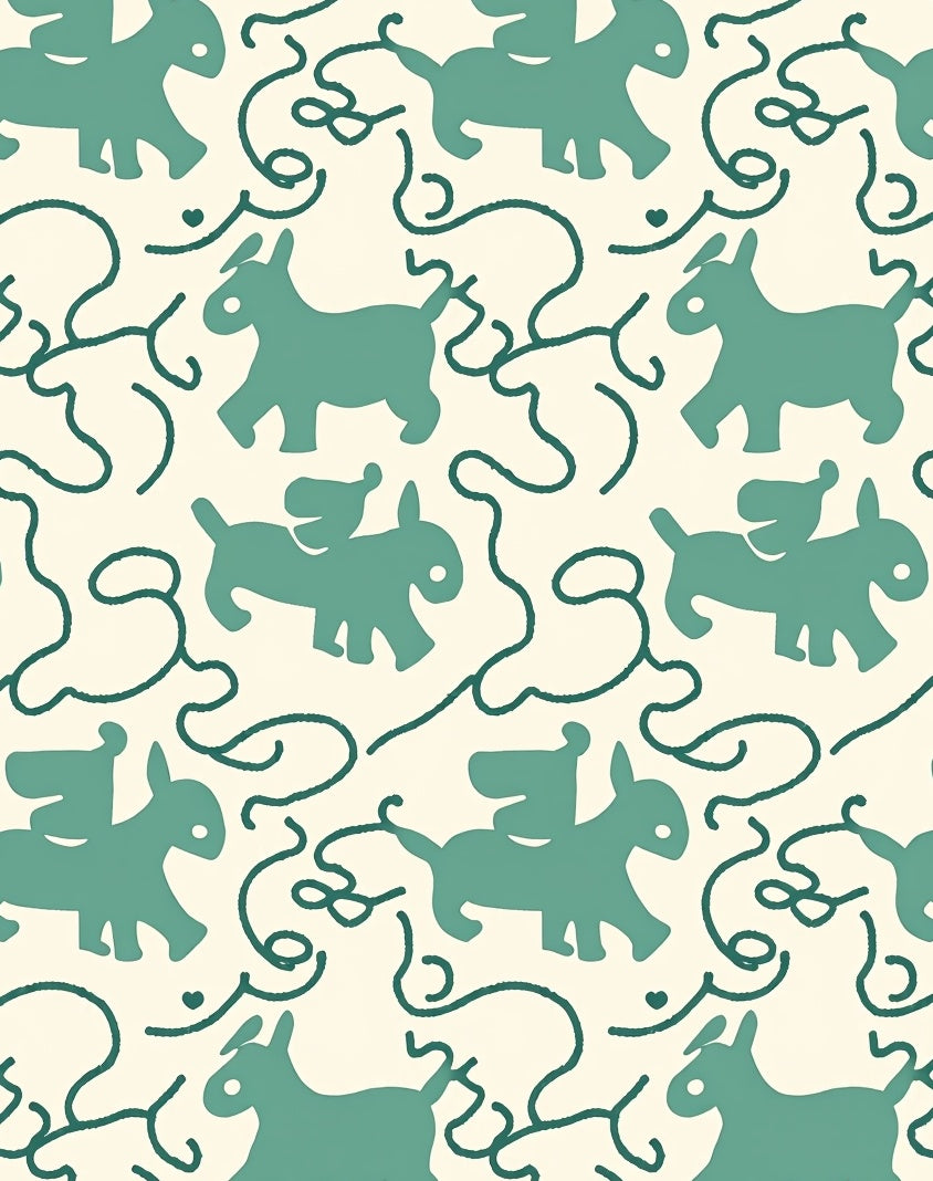 Teal Pegasus Whimsical Line Art Rug