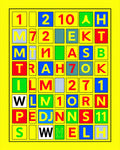Bold Alphabetical Grid Graphic Rug