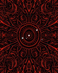 Crimson Swirl Mandala Radial Rug
