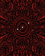 Crimson Swirl Mandala Radial Rug