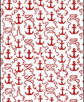 Red Anchor Marine Collage Rug