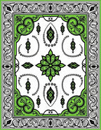 Vibrant Green Floral Arabesque Rug
