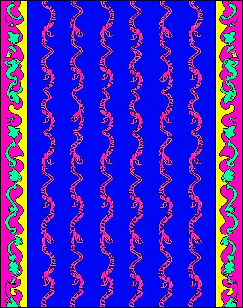 Bold Pink Serpent Vertical Stripe Rug