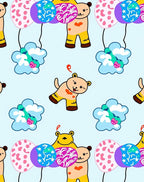 Whimsical Bear Balloons Cloud Scatter Rug
