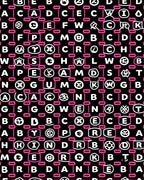 Black White Pink Alphabet Scatter Rug