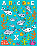Cute Dolphin Alphabet Ocean Life Rug