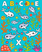 Cute Dolphin Alphabet Ocean Life Rug