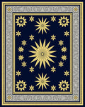 Celestial Gold Starburst Navy Rug