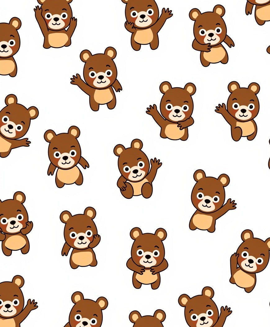 Cute Brown Bear Repeating Array Rug