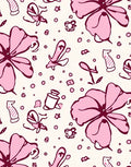 Whimsical Pink Floral Butterfly Garden Rug