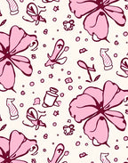 Whimsical Pink Floral Butterfly Garden Rug