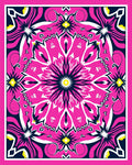 Vibrant Pink Sunburst Floral Rug