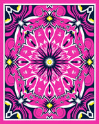 Vibrant Pink Sunburst Floral Rug