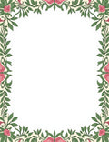 Victorian Pink Floral Vine Border Rug