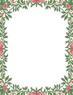 Victorian Pink Floral Vine Border Rug