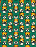 Whimsical Yellow Dog Art Deco Rug