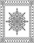 Black White Scrollwork Mandalla Frame Rug