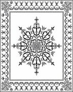 Black White Scrollwork Mandalla Frame Rug